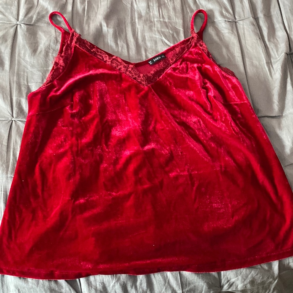 NWOT Shein Curve Velvet Lace Cami